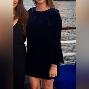 Navy Blue Velvet Dress